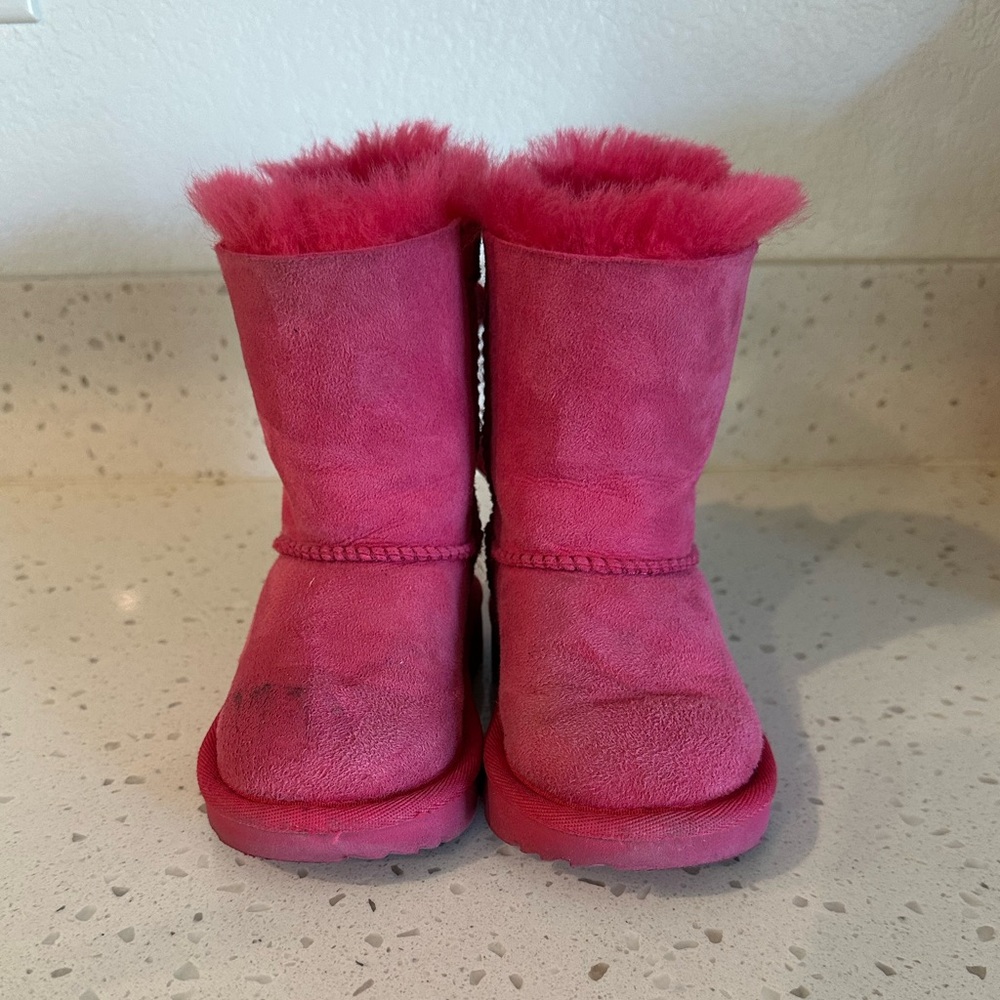 Pink Suede Fur-Lined Boots